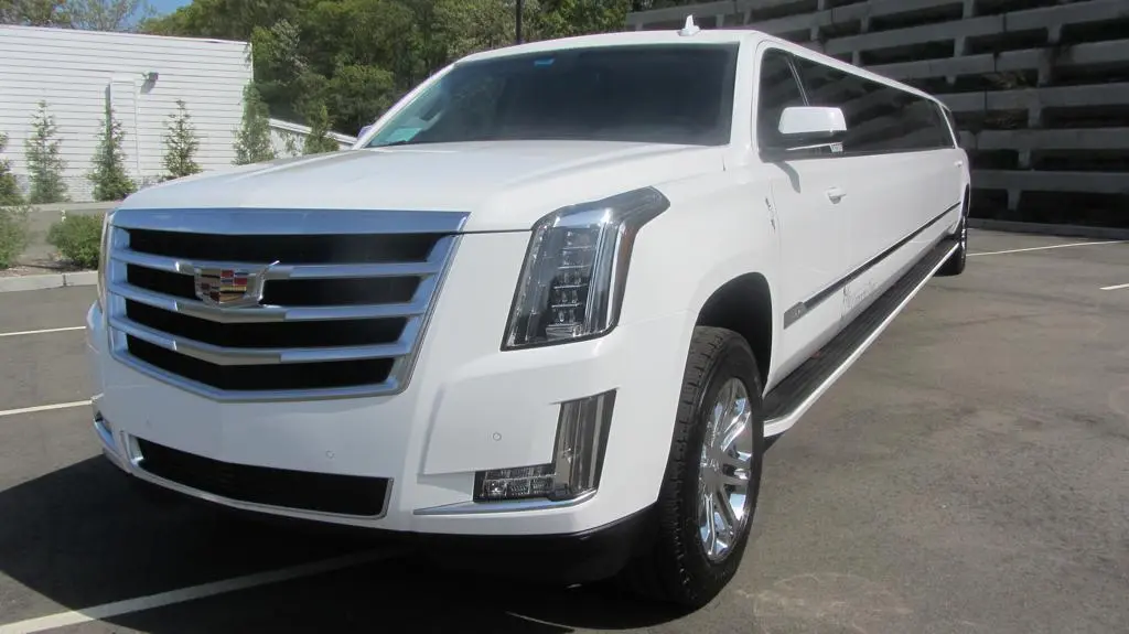 White SUV Limo front view