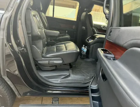 Interior of luxury black car