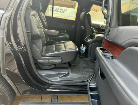 Interior of luxury black car