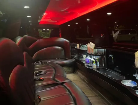 Red Lighted Limousine Interior