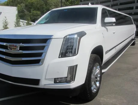 White SUV Limo front view