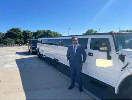 Our Chauffeur with Hummer Limo